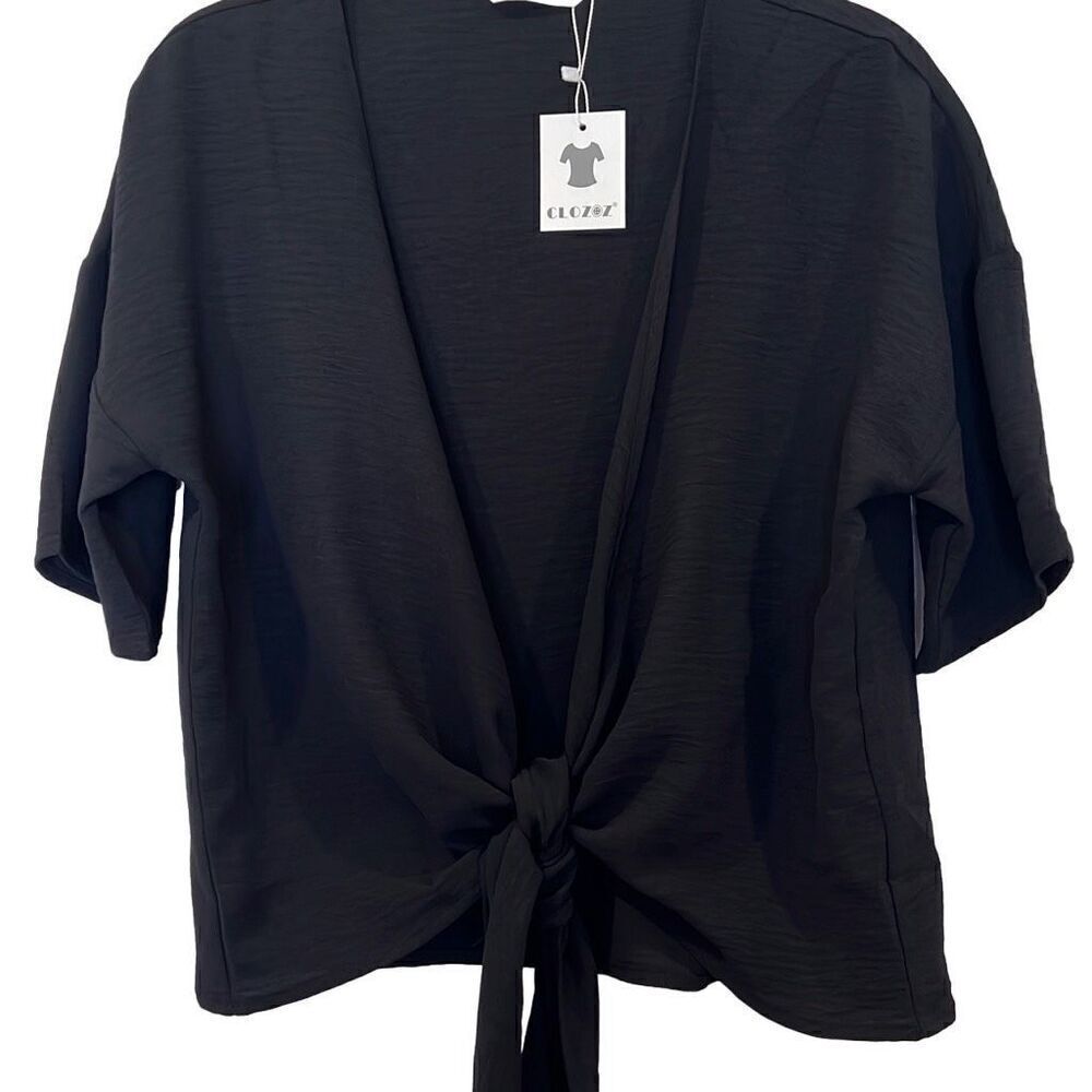 Clozoz black wrap top Sz.S NWT